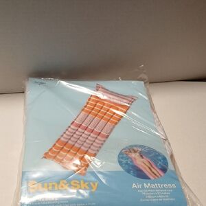Sun and Sky Orange White Pink Air Mattress NWT
